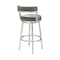 Armen Living Titana 26" Counter Height Swivel Gray Faux Leather and Brushed Stainless Steel Bar Stool 840254335073 - alternate 4